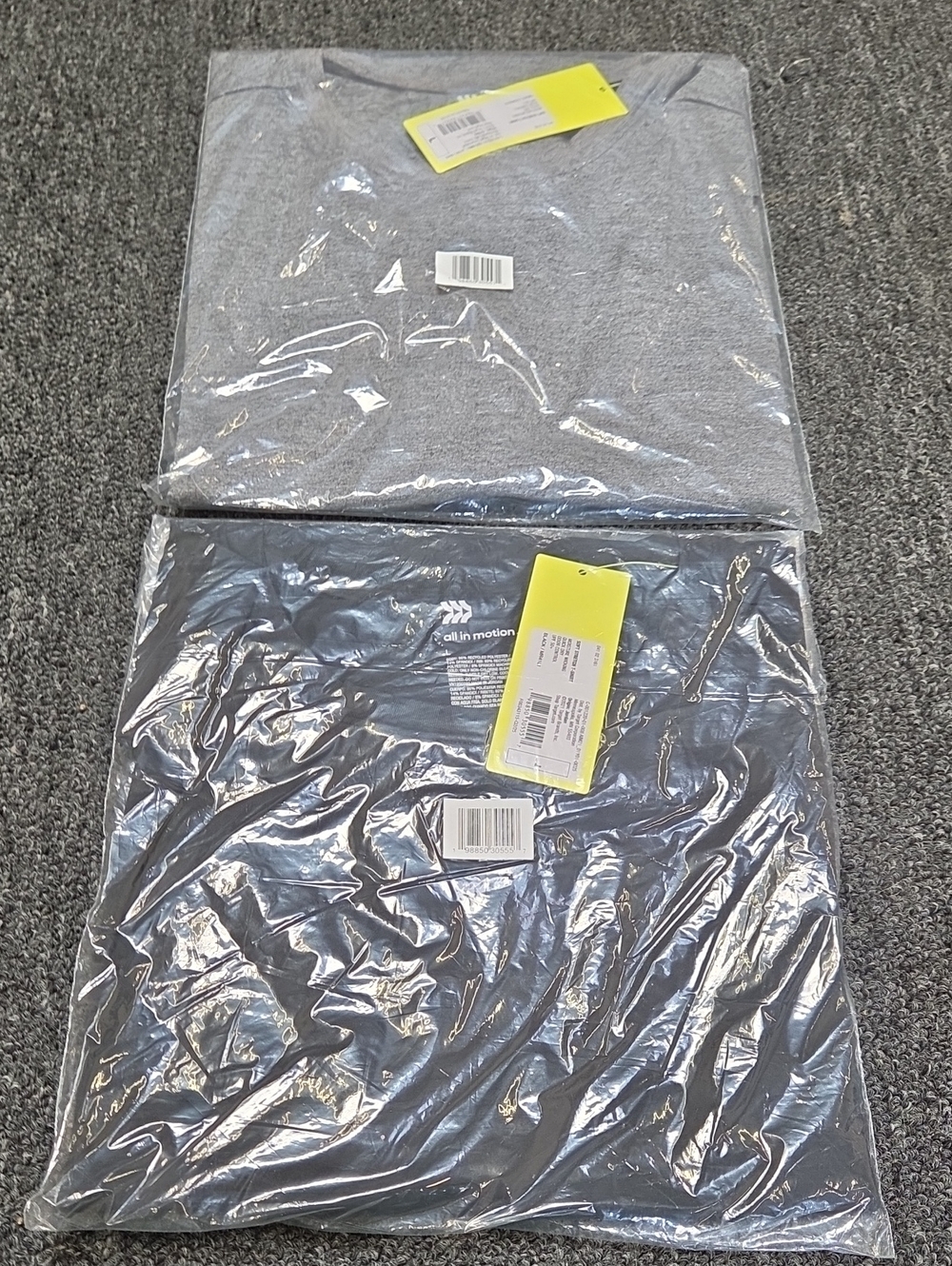 (#3C) All in motion Men's Shirts - Gray and Black Pack